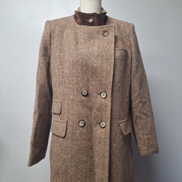 Mackintosh Montello Wool Jacket Brown Coat Buttons Vintage Womens Size 12 - Picture 6 of 16